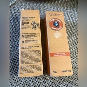 L’Occitaine Foot Care take both for $55. Brand new in box. 150ml